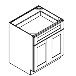2 Door 1 Drawer Base Cabinets