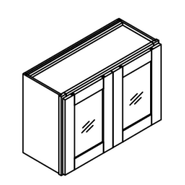 18″ High Two Glass Door Wall Cabinet