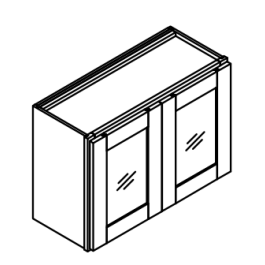 18″ High Two Glass Door Wall Cabinet