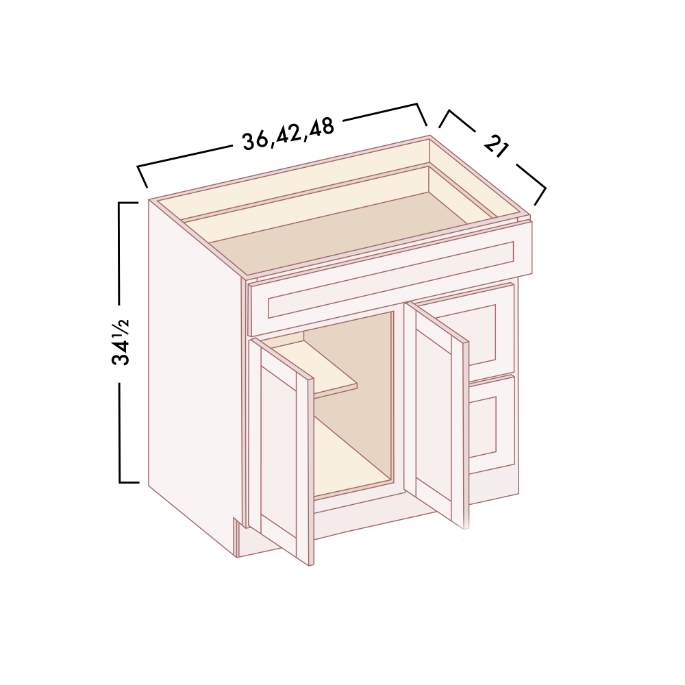 VANITY SINK COMBO - DRAWERS RIGHT