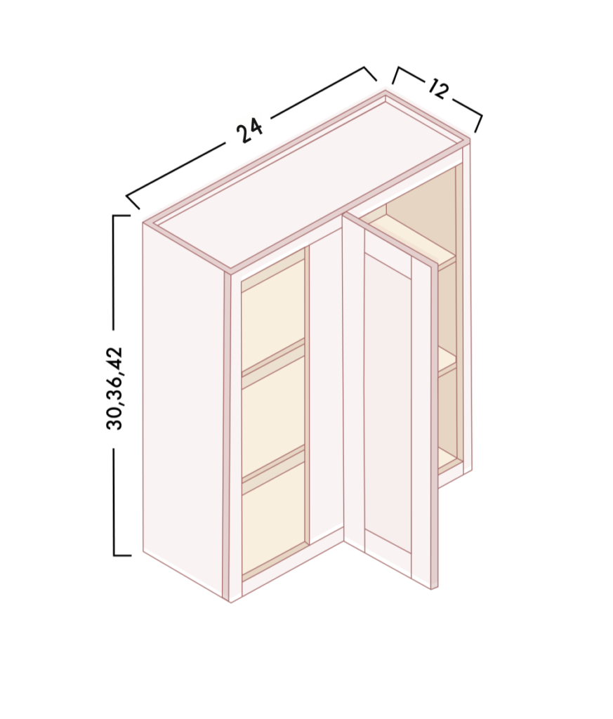 WALL PIE CUT CORNER CABINETS